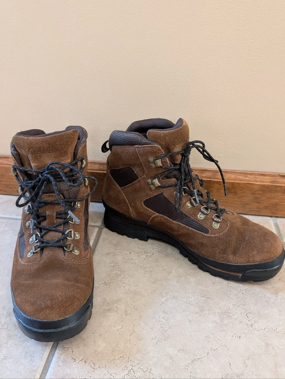 Cabela's Men's Waterproof Hiking Boots Dry Plus Brown Suede Size 10.5 EE Wide